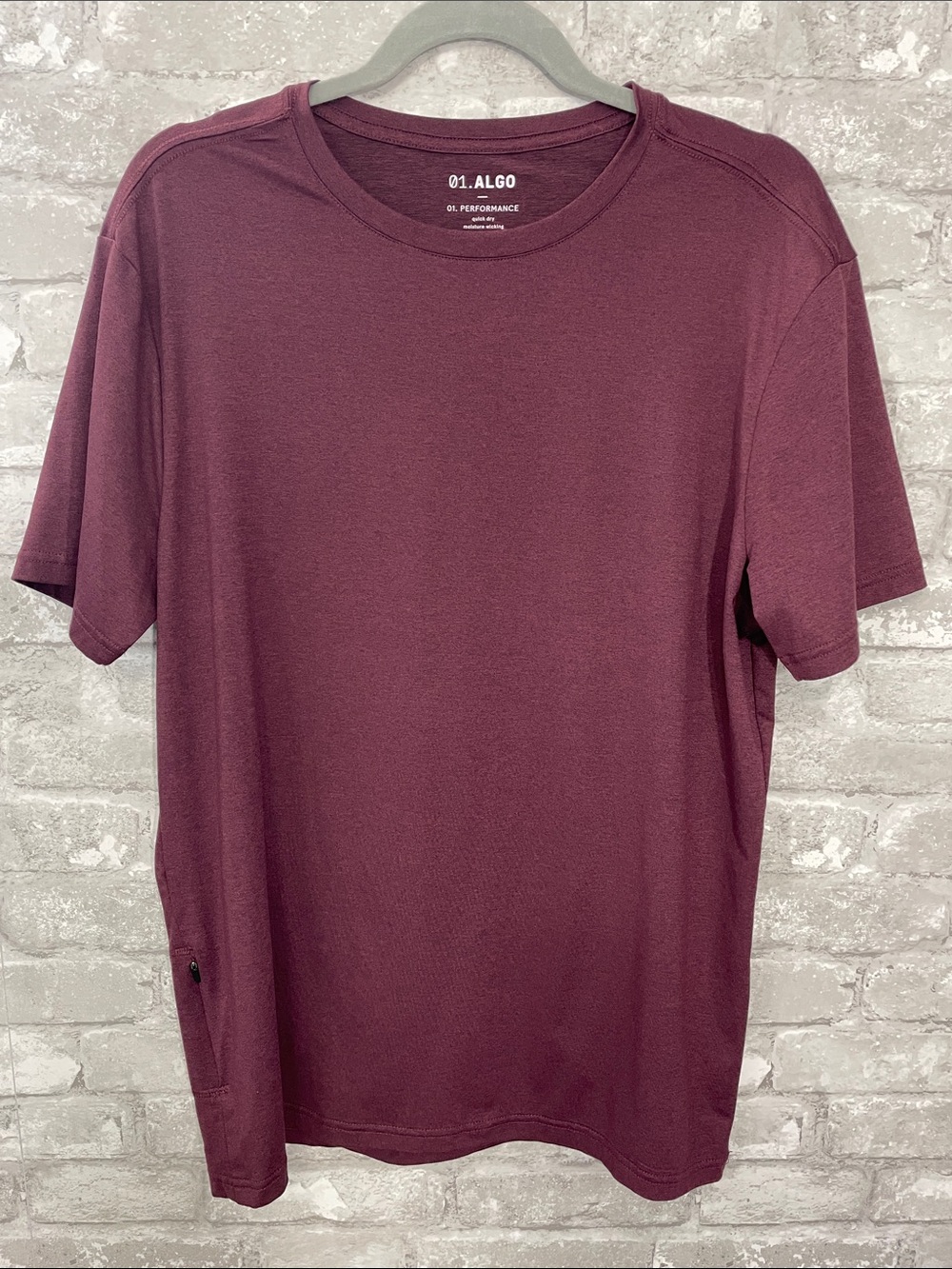 01. ALGO Men's Short Sleeve Crew Tee in Wine